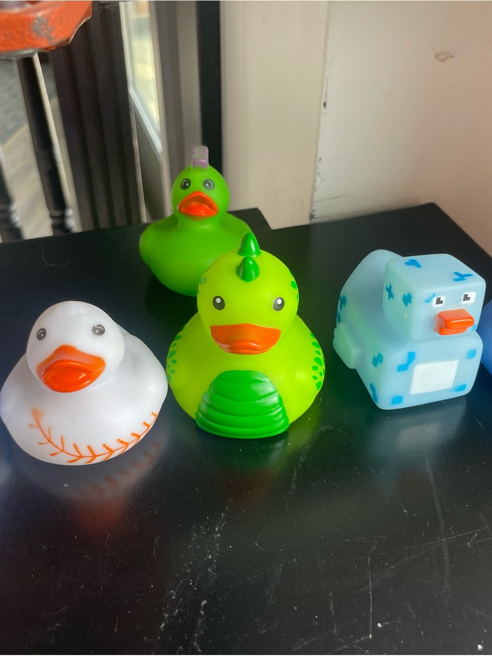 Lot of 5 Assorted Rubber Duck Toys Star Wars R2-D2 Baseball Dinosaur Robot